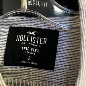 Hollister Blue and White Striped Shirt